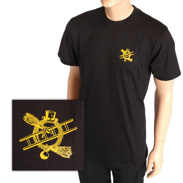 T-shirt med rund hals og faglogo, svart, logo